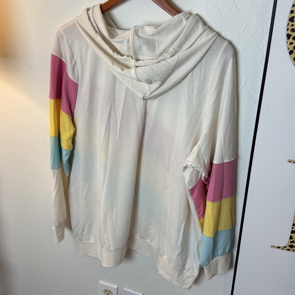 Colorful Striped Women's Hoodie Sweater - Picture 4 of 4